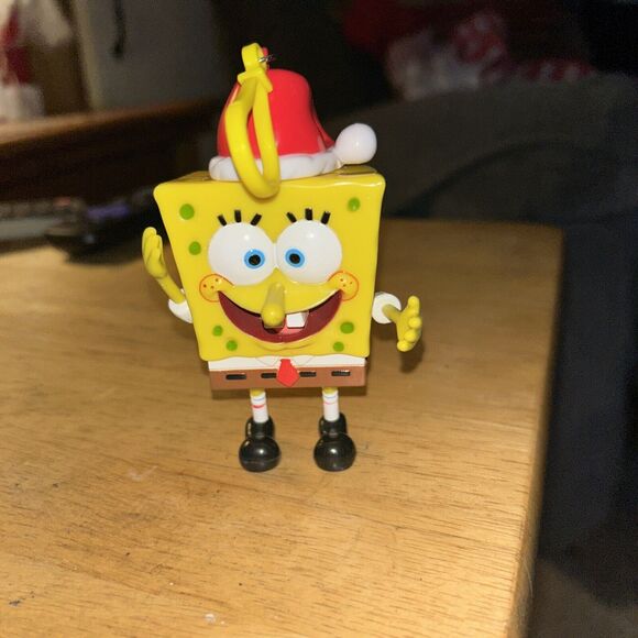 Spongebob Squarepants Key Chain Key Ring Christmas Santa Sponge Bob 2002 Viacom - Picture 1 of 3